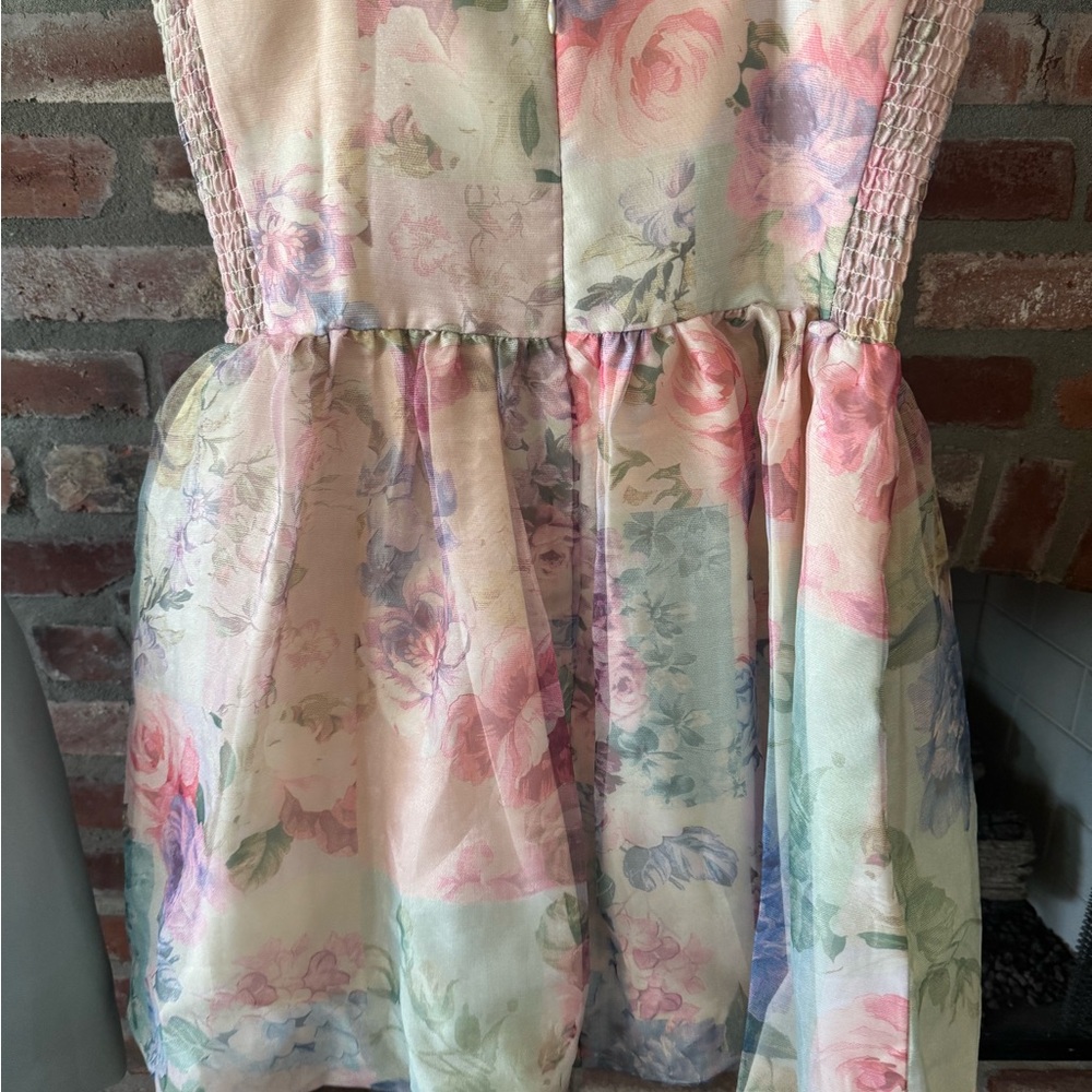 Amanda Uprichard Blush and Rose Print Dress